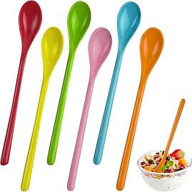 6 Stück Plastik Lange Löffel,Plastiklöffel