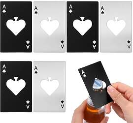6 Stück Poker Flaschenöffner Edelstahl