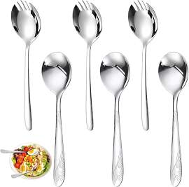 6 Stück Salatbesteck Edelstahl, Salatbesteck,