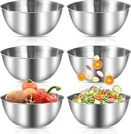 6 Stück Schüssel-Set aus Edelstahl,