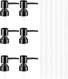 6 Stück Schwarz Matt Seifenspender Pumpkopf,