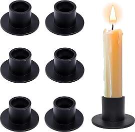 6 Stück Schwarze Kerzenständer,Retro Candlelight 