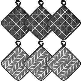 6 Stück Topflappen Baumwolle, 18 x 18 cm