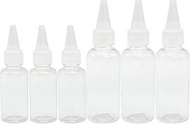 6 Stück transparente Quetsch-Gewürzflaschen, 30