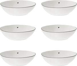 6x Suppenteller Pastateller KLEINES HERZ weiß