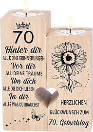 70 Geburtstag Frau Mann, Kerzenständer -