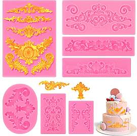 7 Pcs Fondant Formen Barock,3D Silikonform