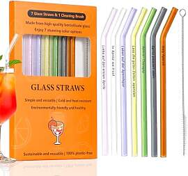 7 Stück 20cm Glasstrohhalme Aperol