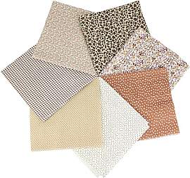 7 Stück Baumwollstoff Stoffpaket 50 x 50cm,