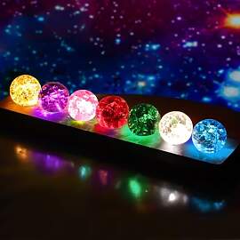 7 Stück Bunte Glaskristallkugeln, Durchmesser 40