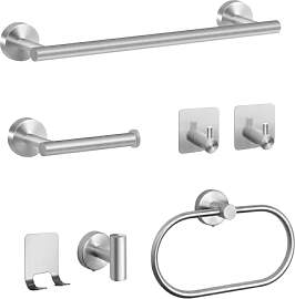 7-Teiliges Badezimmerzubehör-Set, Edelstahl