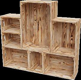7 tlg. Set Holzkiste | Weinkiste zum