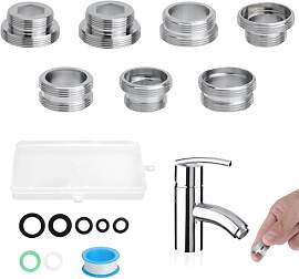 7 Universal Adapter Wasserhahn mit Gewinde,