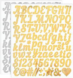 880 Stück/10 Blätter Buchstaben Zahlen Aufkleber 