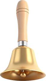 8cm Handglocke Aus Messing Mit Holzgriff –