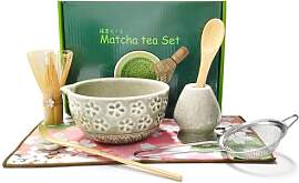 8-delige Matcha Set, Matcha-Schale mit Ausgießer, 