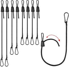 8er Set Verstellbar Spanngummi mit Karabiner,