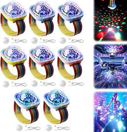 8 Pack Discokugel Armband Partylicht,