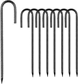 8 Stück Bodenanker,30cm Bodenpfähle,Schwarz J