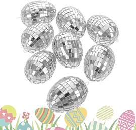 8 Stück Disco Ostereier Zum Aufhängen, 4x6 cm