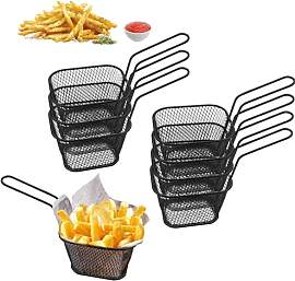8 Stück Frittierkorb Klein Schwarz
