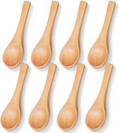 8 Stück Holzlöffel Klein, Gewürzlöffel Mini,