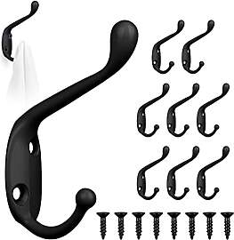 8 Stück Kleiderhaken Wand Wandhaken Schwarz,