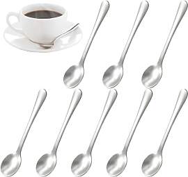 8 Stück Mini Espressolöffel 7,5cm Edelstahl