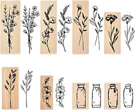 8 Stück Pflanze Mustern Stempel, Vintage