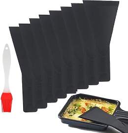 8 Stück Raclette Spatel mit 1 Silikonbürste