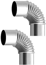 90° Winkelrohr Ø 60 mm, 2 Stück Stahl Ofenrohr