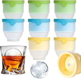 9 Große Eiswürfelform Silikon, 6CM XXL Runde
