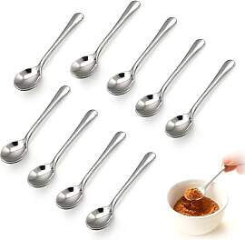 9 Kleine Espressolöffel Mini Dessertlöffel - 7,5 