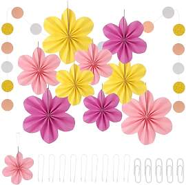 9 Stück Papierblumen zum Aufhängen, Papier