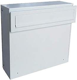 A-050 Zaun Durchwurf Briefkasten in Weiß RAL 9016