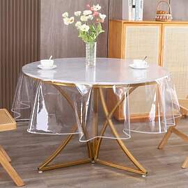 A2ZWORLD Transparente Tischdecke, rund, aus PVC,