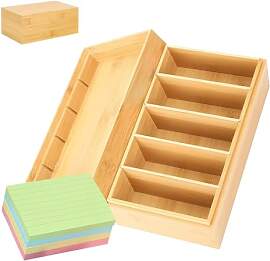 A7 Karteikarten Box Holz, 22x12,6x9cm Holzkarten