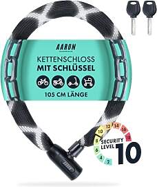 AARON Cobra Fahrradschloss mit Schlüssel, 105cm