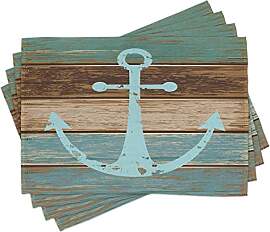 ABAKUHAUS Anker Platzmatten, Timeworn Marinesymbol 