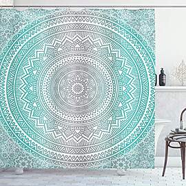 ABAKUHAUS Grau und Aqua Duschvorhang, Stamm