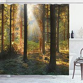 ABAKUHAUS Herbst Duschvorhang, Sonnenuntergang