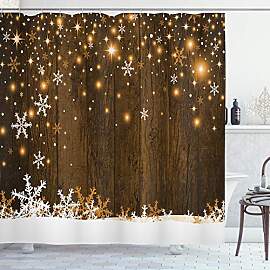 ABAKUHAUS Weihnachten Duschvorhang, Holz und