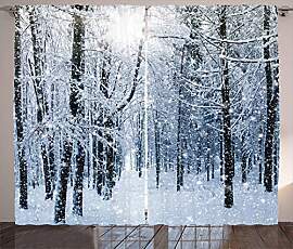 ABAKUHAUS Winter Rustikaler Gardine, Schnee