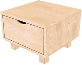 ABC MEUBLES Nachttisch holz Cube + Schublade - Roh 