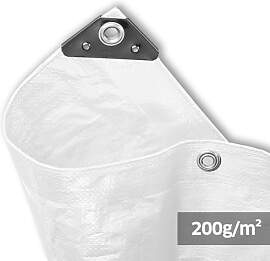 Abdeckplane SUPER - 200g/m² - 3x4 m - Weiß -