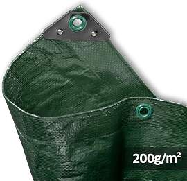 Abdeckplane SUPER - 200g/m² - 5x8 m - Grün -