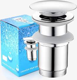Ablaufgarnitur mit Überlauf (Chrom) - Pop Up
