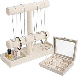 Abnehmbarer T-Steg Schmuck Ständer - Beige