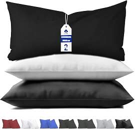 aboveBED Kissenbezug 40 x 80 (2er-Set), Schwarz,