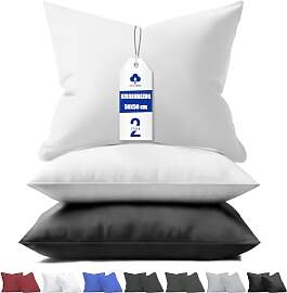 aboveBED Kissenbezug 50 x 50 (2er-Set), Weiss,